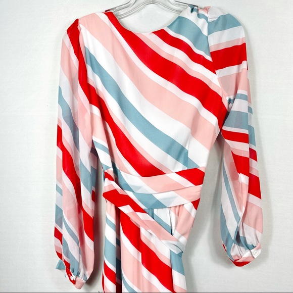 NWT Chelsea28 Long Sleeve High/Low Faux Wrap Dress - Picture 7 of 8